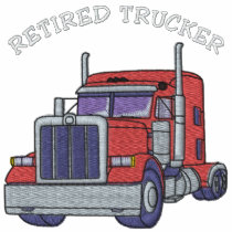 Retired Trucker Embroidered Shirt embroidered shirts