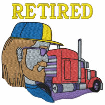 Retired Trucker Embroidered Shirt embroidered shirts