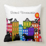 Retired Veterinarian Pillow Whimsical Animal Art pillows