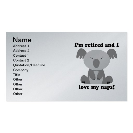 retirement business card template