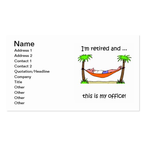 retirement business card template