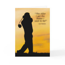 Retirement card for a golfer