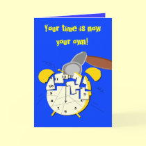 retirement clock, cards