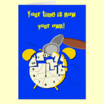retirement clock, cards