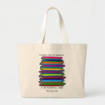 Retirement Gifts Unique Stack of Books Design Tote Bags