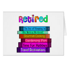 Retirement Gifts Unique Stack of Books Design Card