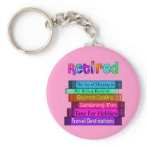 Retirement Gifts Unique Stack of Books Design Key Chain