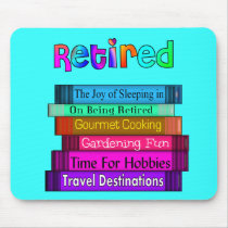Retirement Gifts Unique Stack of Books Design Mousepad