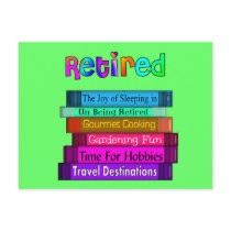 Retirement Gifts Unique Stack of Books Design Post Cards