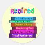 Retirement Gifts Unique Stack of Books Design Round Stickers