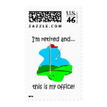 Retirement humor for golfers postage