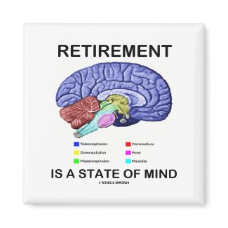 Retirement Is A State Of Mind (Anatomical Brain) magnet