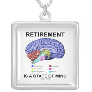 Retirement Is A State Of Mind (Anatomical Brain) necklace