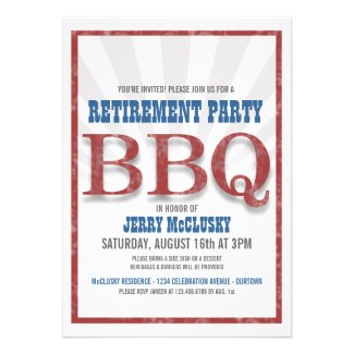 Retirement Party Barbeque Invitations