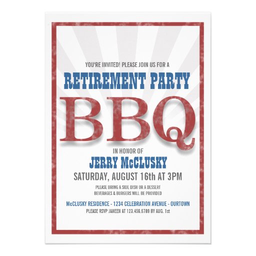 Retirement Party Barbeque Invitations