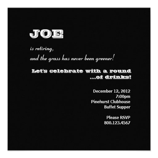 Retirement Party - Golf Theme - PAR-TEE! Custom Invites