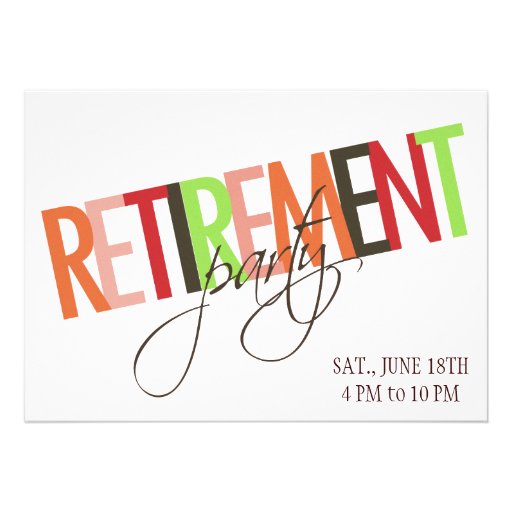RETIREMENT party invitation (front side)