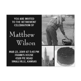 Retirement Party Invitation Customizable Photo postcard