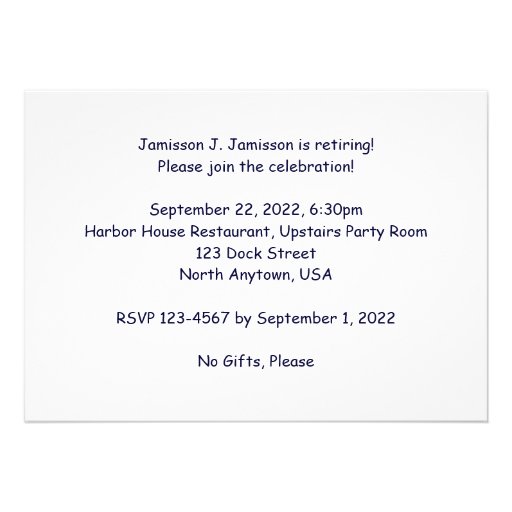 Retirement Party Invitation Fishing Boat at Sunset