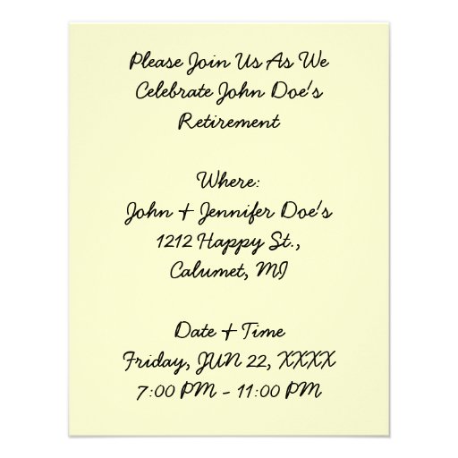 RETIREMENT PARTY INVITATION GOLFER EZ2 CUSTOMIZE