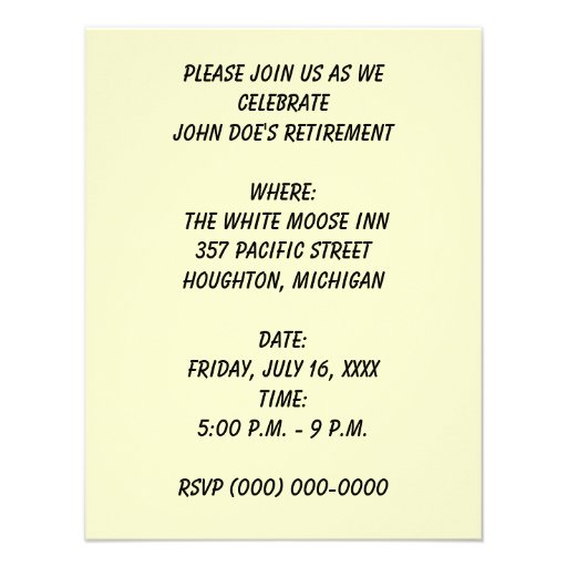 RETIREMENT PARTY INVITATION ~ MISTY EVENING TRAIN!