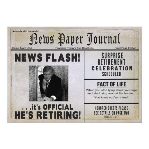 retirement party invitation photo insert news zazzle retirement photo invitations