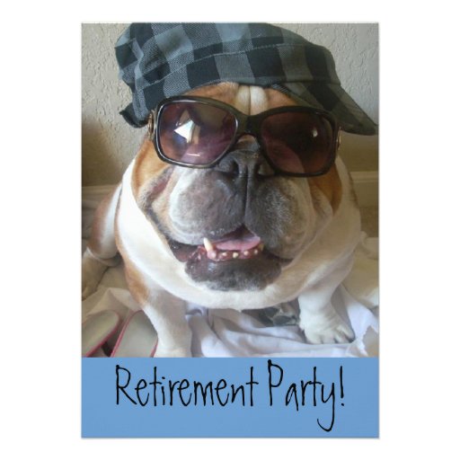 Retirement Party Invitations English Bulldog