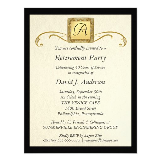 Retirement Party Invitations - Formal Photo Invite