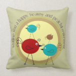 Retirement Pillow Retro Birds Design