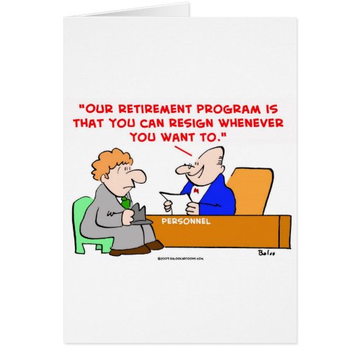 retirement program resign greeting card