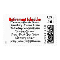 "Retirement Schedule" Funny Gifts Postage Stamp