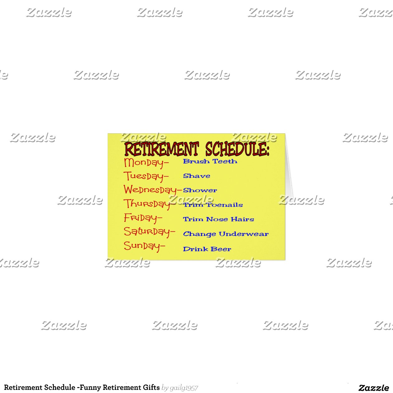 Retirement Schedule -Funny Retirement Gifts Greeting Card | Zazzle