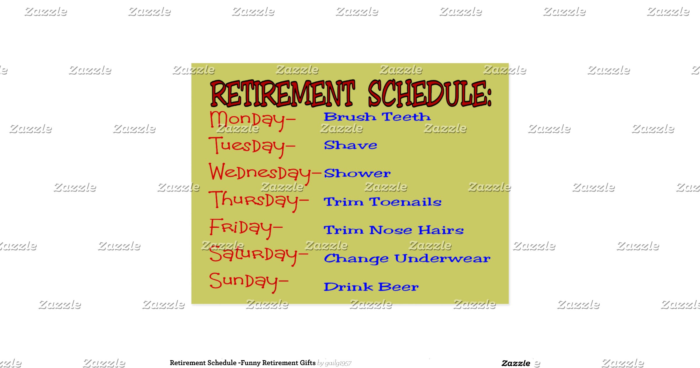 retirement_schedule_funny_retirement_gifts_postcard ...