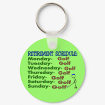 Retirement Schedule GOLFER keychains