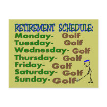Retirement Schedule GOLFER postcards by gailg1957 Retirement Schedule GOLFER postcards