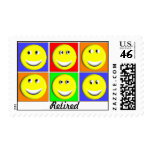 Retirement Smileys Postage Stamps