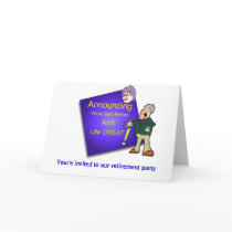 Retirement, Your'e invited to our retirement party cards by colintonwigglys Retirement, Your'e invited to our retirement party cards