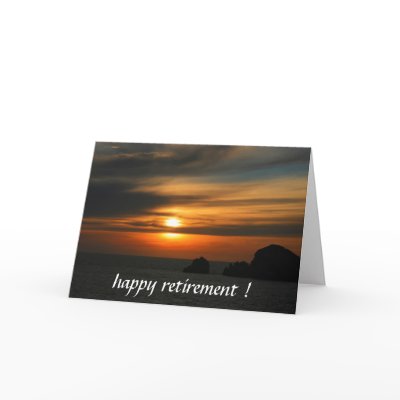 retiring sunset card by cardart