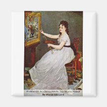 Retrato de Eva Gonzales en el estudio Manet Imán De Nevera
