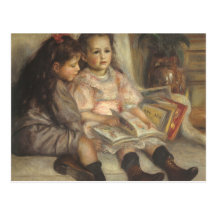Retrato de niños, impresionismo del vintage de Ren Tarjeta Postal