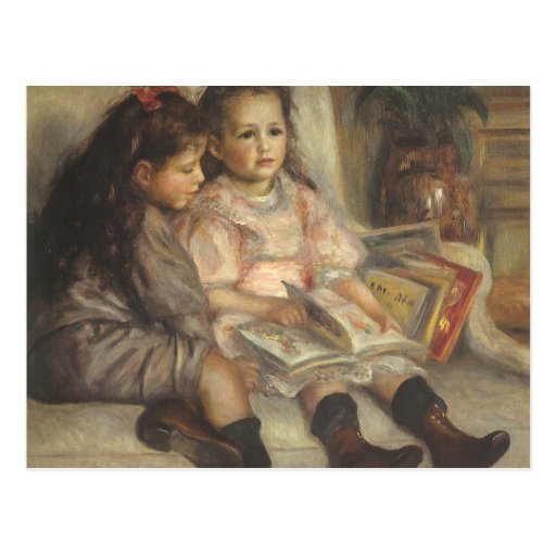 Retrato de niños, impresionismo del vintage de Ren Tarjeta Postal