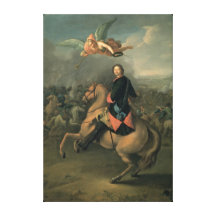 Retrato de Peter el grande contra a Impresión De Lienzo
