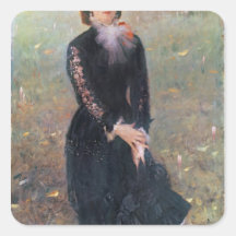 Retrato de señora Eduardo Pailleron, 1879 Calcomanía Cuadrada Personalizada