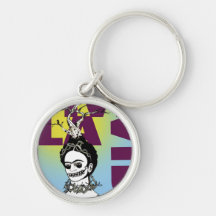 Retrato del arte pop de Frida Kahlo Llavero Personalizado