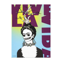 Retrato del arte pop de Frida Kahlo Impresión En Lona