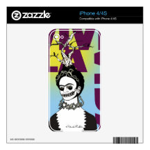 Retrato del arte pop de Frida Kahlo Skins Para eliPhone 4S