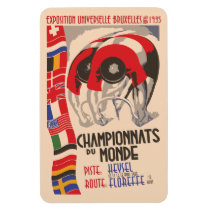 Retro 1930s art deco design cycling vinyl magnets
