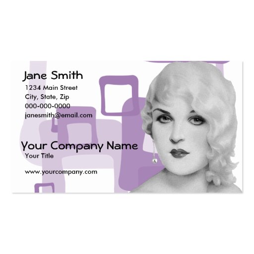 Retro 1930s Pinup Business Card (front side)