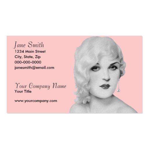 Retro 1930s Pinup Business Card Template (front side)
