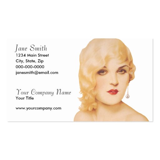 Retro 1930s Pinup Business Cards (front side)